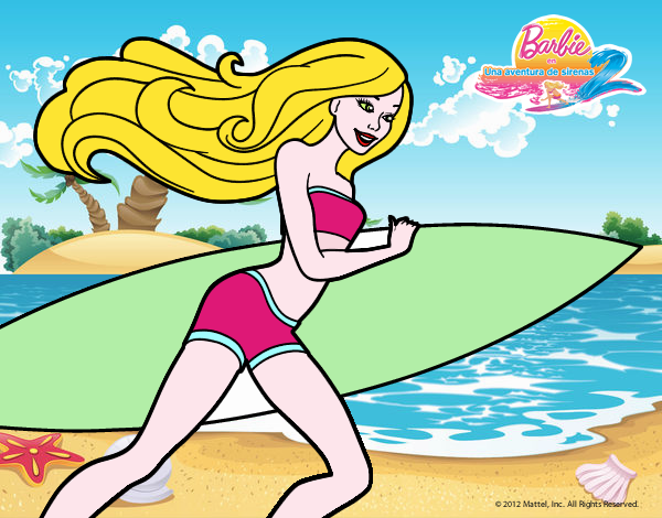 Barbie corre al agua