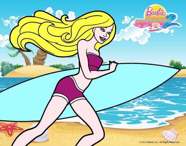 Barbie corre al agua