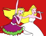 Barbie y la princesa cantando