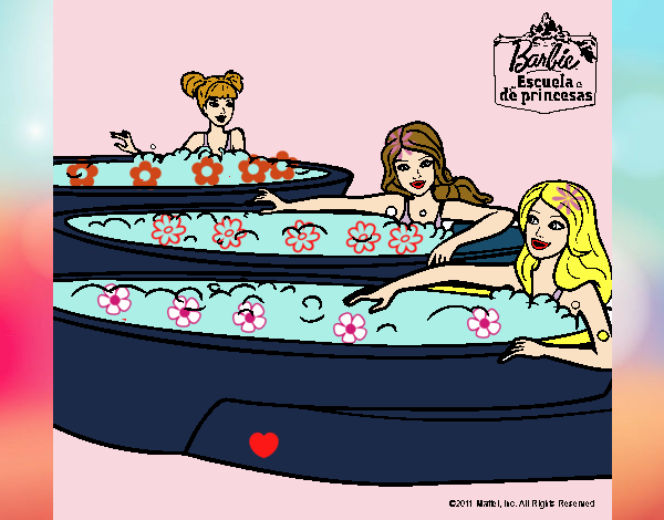 Barbie y sus amigas en el jacuzzi