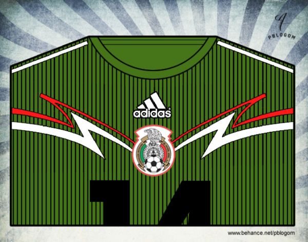 Camiseta del mundial de fútbol 2014 de México