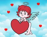 Cupido y un corazón