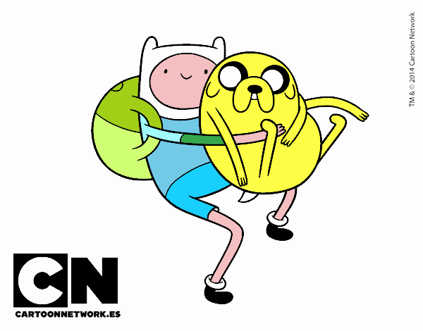 Finn y Jake abrazados