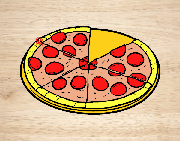 Dibujo Pizza italiana pintado por carrusel