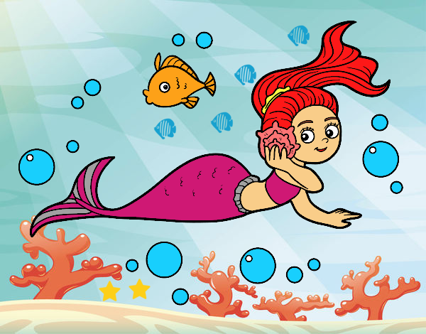 Dibujo Sirena mágica pintado por Juice