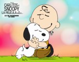 Snoopy y Carlitos abrazados