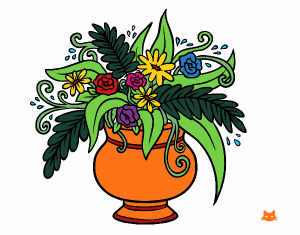 Dibujo Un jarrón con flores pintado por Juice