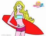 Barbie con tabla de surf