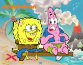 Bob Esponja y Patricio en bañador