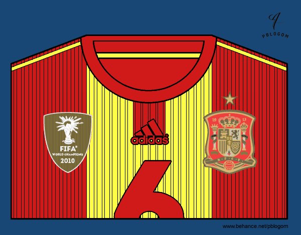 Camiseta del mundial de fútbol 2014 de España