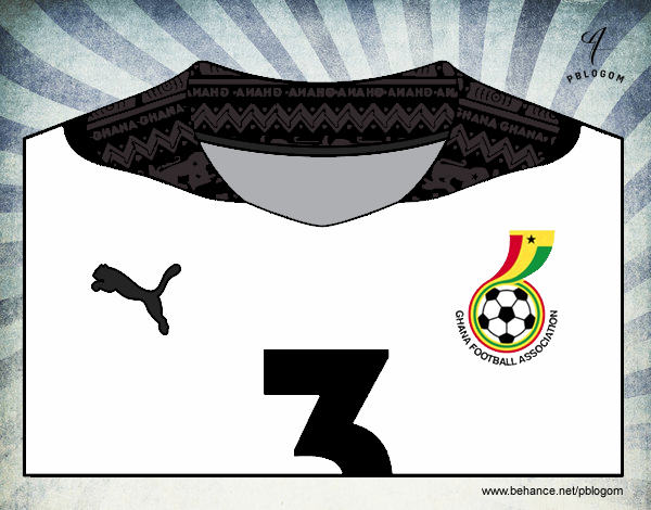 Camiseta del mundial de fútbol 2014 de Ghana