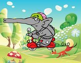 Elefante en moto