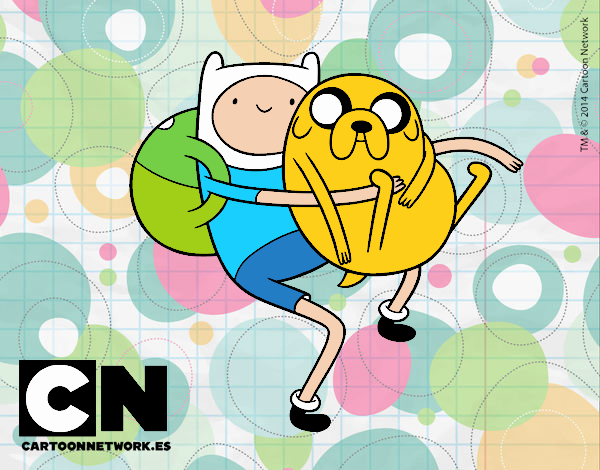 Finn y Jake abrazados