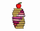 Libros y manzana