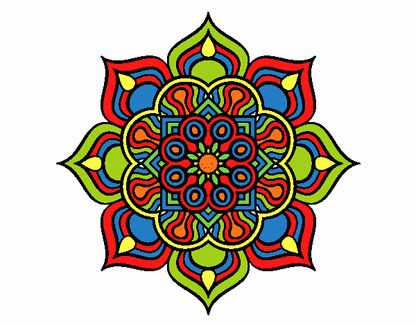 Dibujo Mandala flor de fuego pintado por esbetyzz