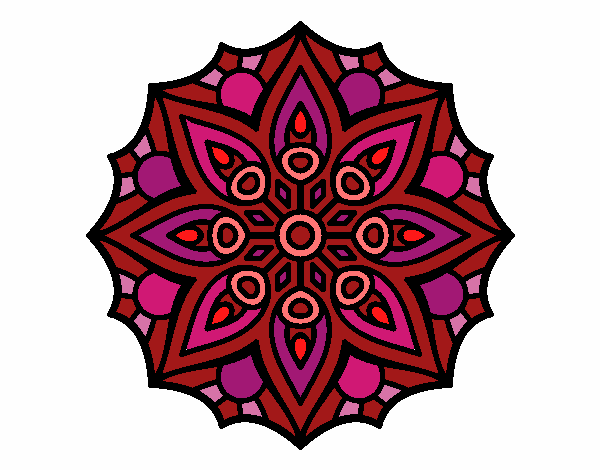 Dibujo Mandala simetría sencilla pintado por esbetyzz