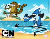 Mordecai y Rigby karatekas