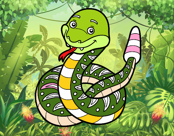 Una serpiente de cascabel