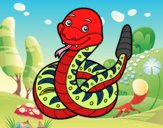 Una serpiente de cascabel