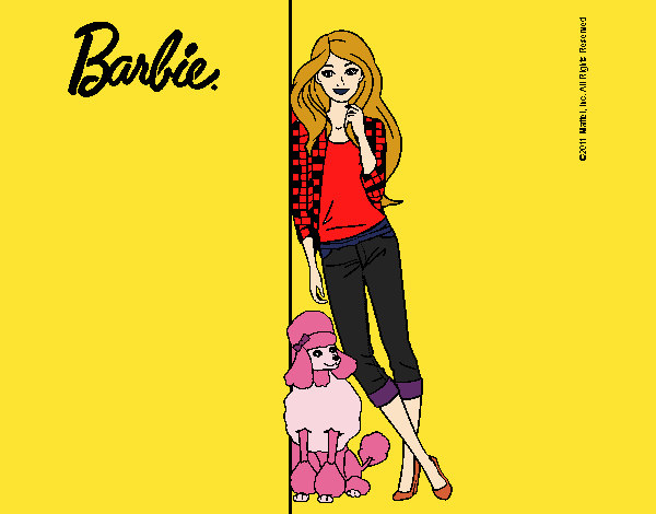 Barbie con cazadora de cuadros