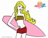 Barbie con tabla de surf