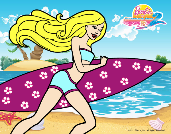 Barbie corre al agua