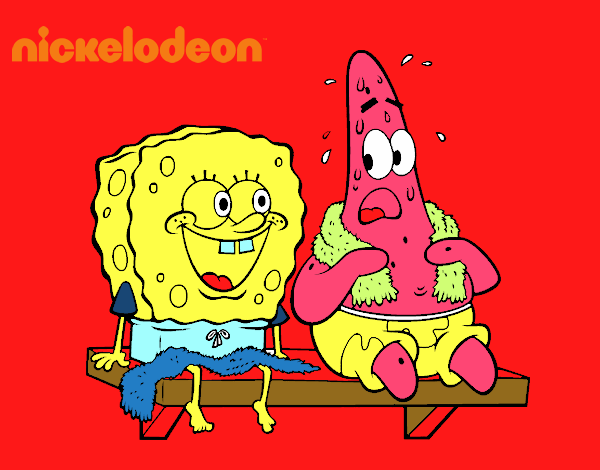 Bob Esponja y Patricio en bañador