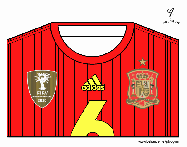 Camiseta del mundial de fútbol 2014 de España