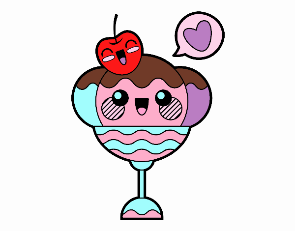 Copa de helado kawaii