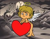 Cupido y un corazón