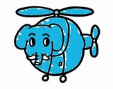 Helióptero con elefante