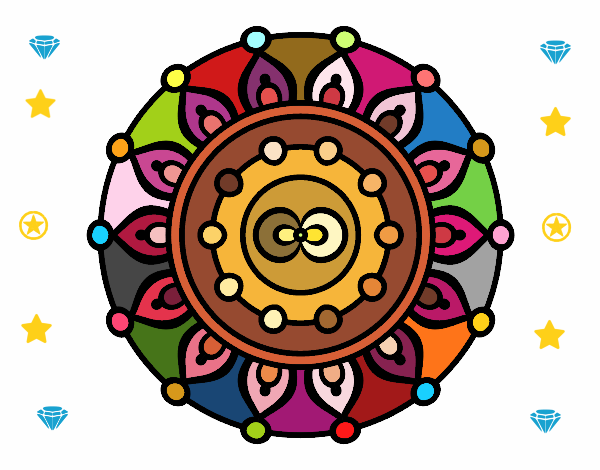 Dibujo Mandala meditación pintado por sofiydam