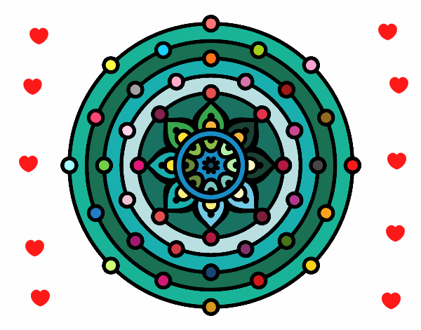 Dibujo Mandala sistema solar pintado por sofiydam