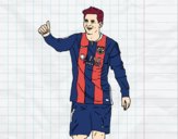 Dibujo Messi Barça pintado por emiliano78
