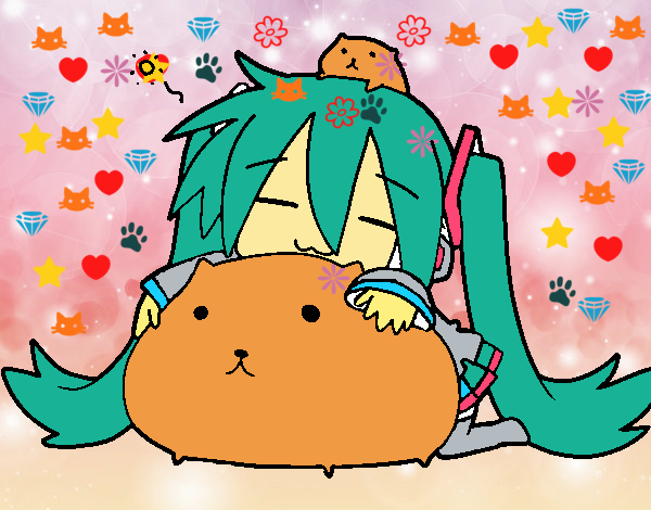 Miku con gatitos