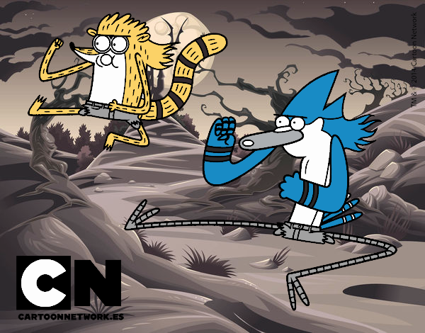 Mordecai y Rigby karatekas