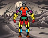 Robot luchador de espaldas