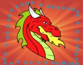 Dibujo Cabeza de dragón europeo pintado por keonii