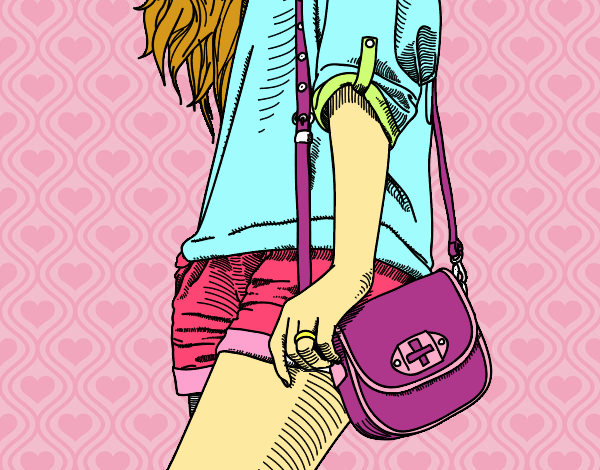 Dibujo Chica con bolso pintado por 1lindapao