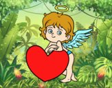 Cupido y un corazón