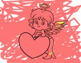 Cupido y un corazón