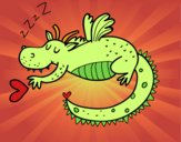 Dragón infantil durmiendo