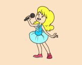 Estrella del pop cantando