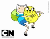 Finn y Jake abrazados