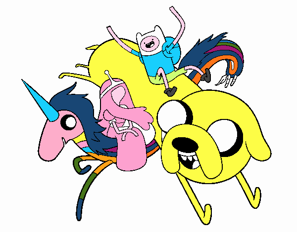 Finn y Jake con la Princesa Chicle