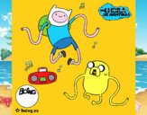 Finn y Jake escuchando música