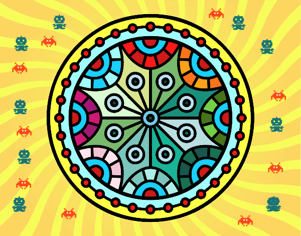 Dibujo Mandala equilibrio mental pintado por sofiydam