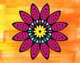 Dibujo Mandala flor con pétalos pintado por beto1emily