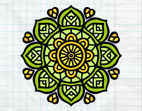 Dibujo Mandala para la concentración mental pintado por mirperla