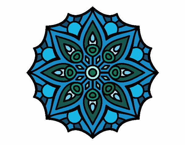 Dibujo Mandala simetría sencilla pintado por fer046